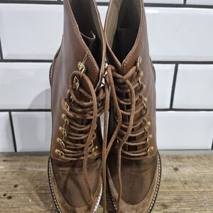 Tory Burch Brown Ankle Boots with Gold Accents